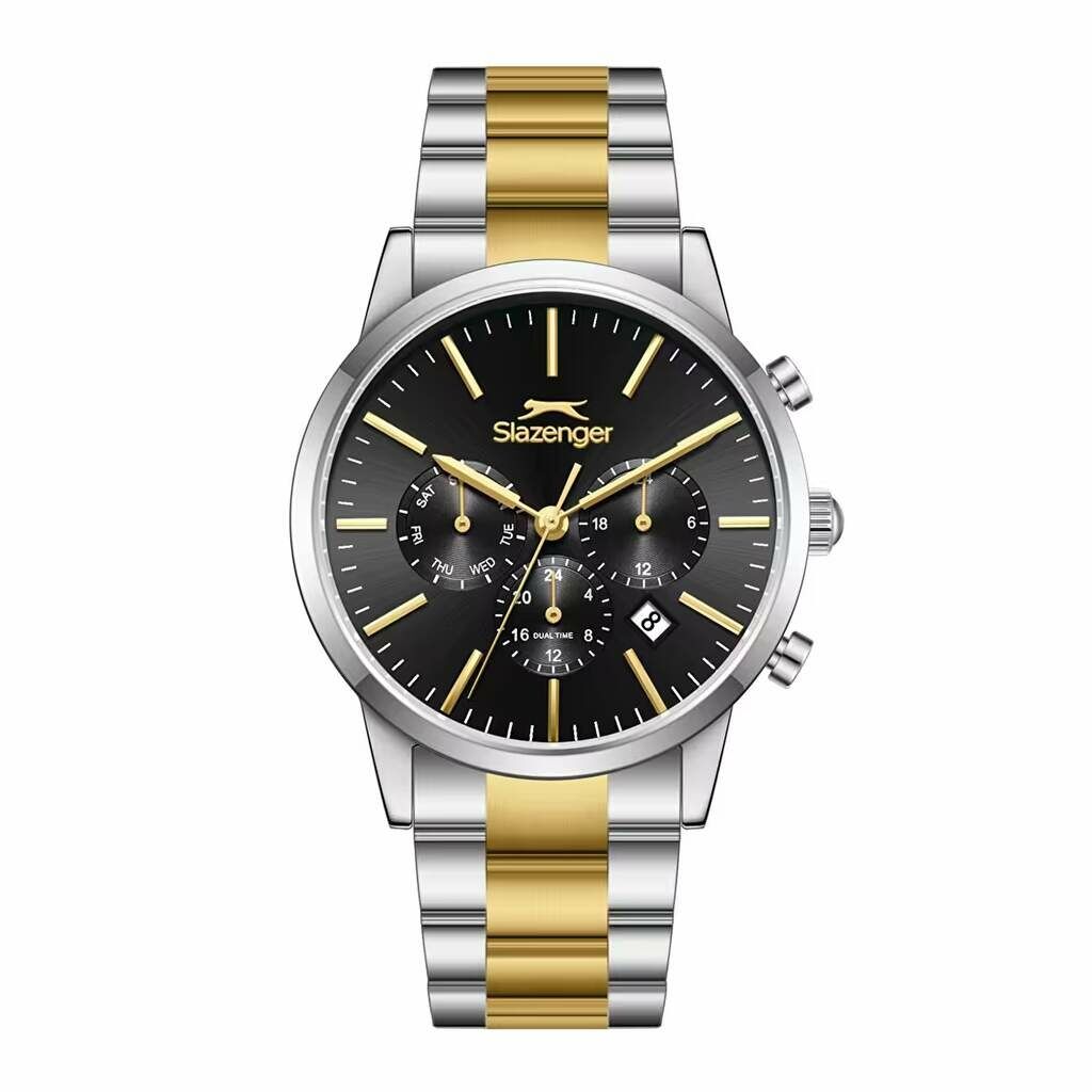 Slazenger SL.09.2545.2.05 Quartz Çelik Altın/Gri Siyah Kadran 40 Mm Erkek Kol Saati