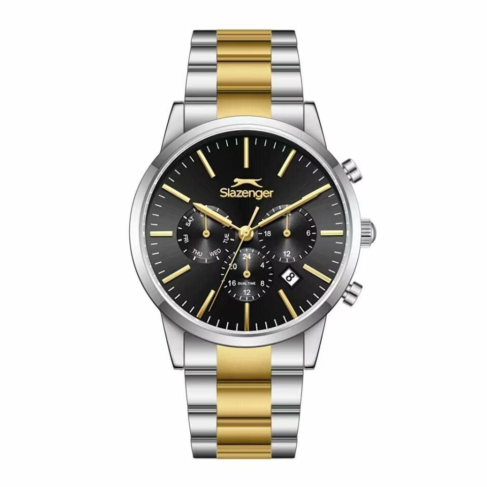 Slazenger SL.09.2545.2.05 Quartz Çelik Altın/Gri Siyah Kadran 40 Mm Erkek Kol Saati