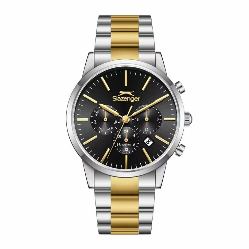 Slazenger SL.09.2545.2.05 Quartz Çelik Altın/Gri Siyah Kadran 40 Mm Erkek Kol Saati