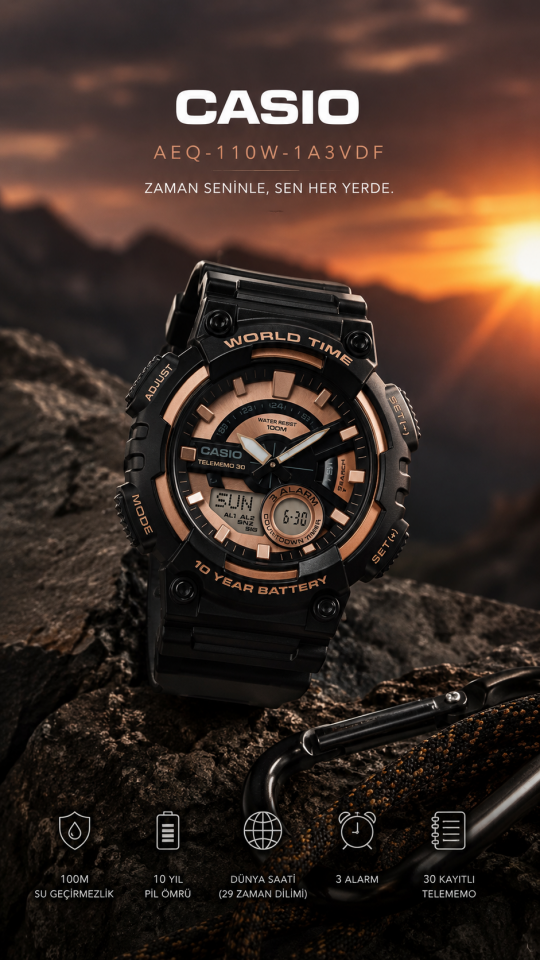 Casio Aeq-110W-1A3Vdf Digital Erkek Kol Saati