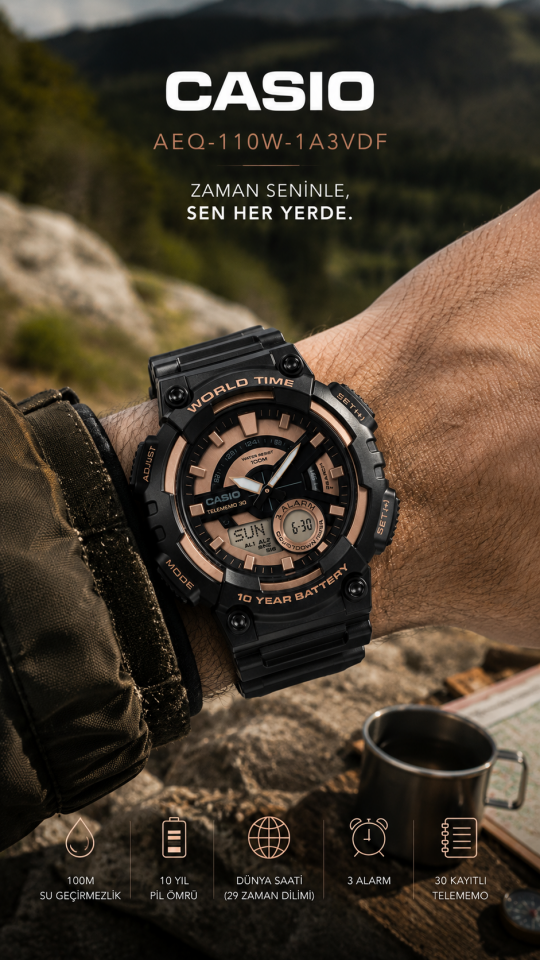 Casio Aeq-110W-1A3Vdf Digital Erkek Kol Saati