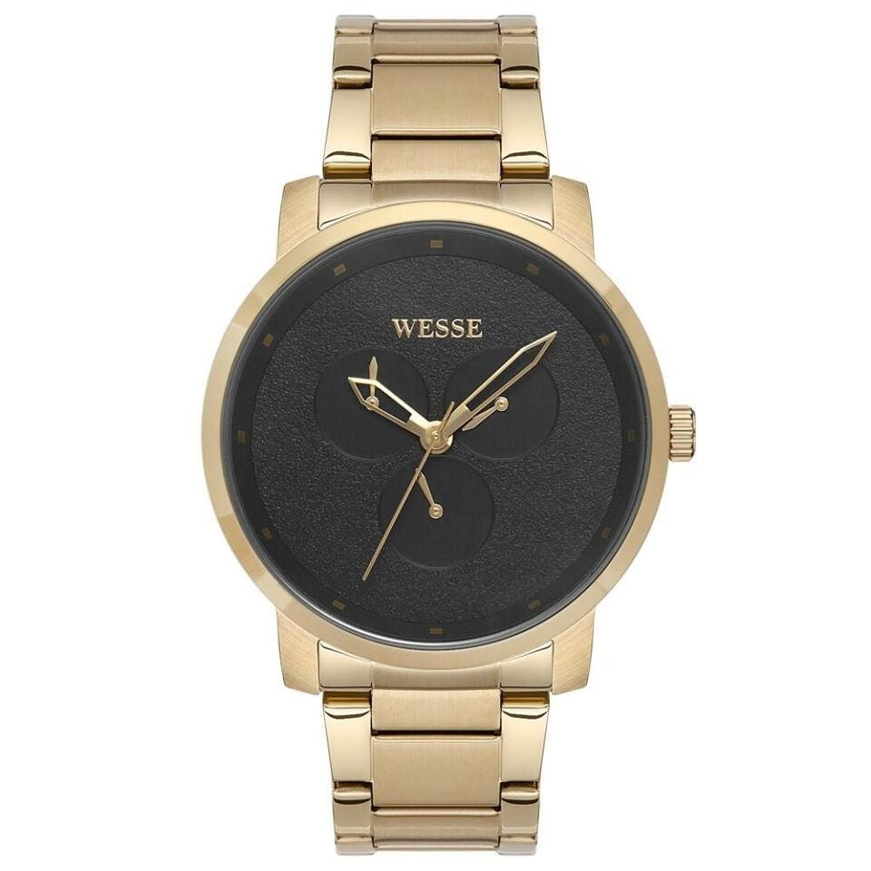 Wesse WWG206003 Quartz Altın Çelik Siyah Kadran 44 Mm Erkek Kol Saati