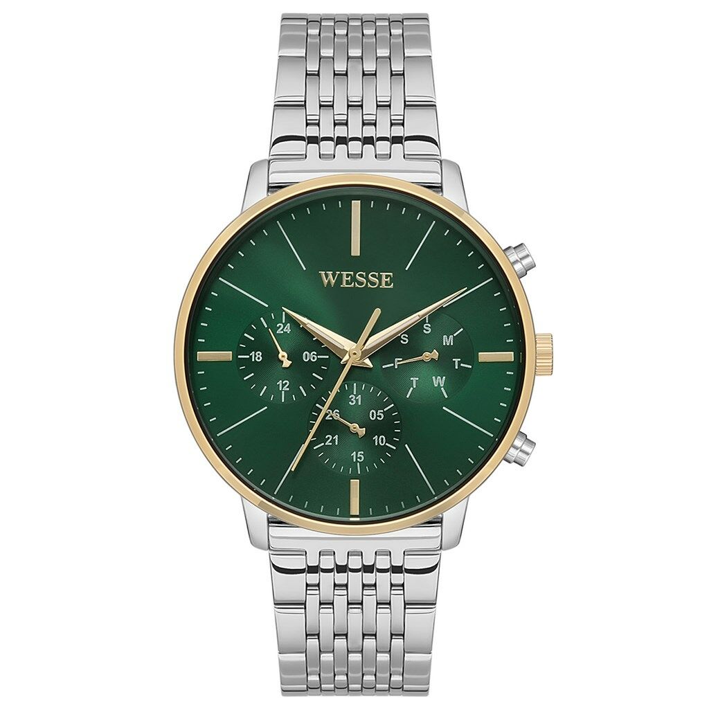 Wesse WWG401105SSA Quartz Çelik Gri Yeşil Kadran 42 Mm Erkek Kol Saati