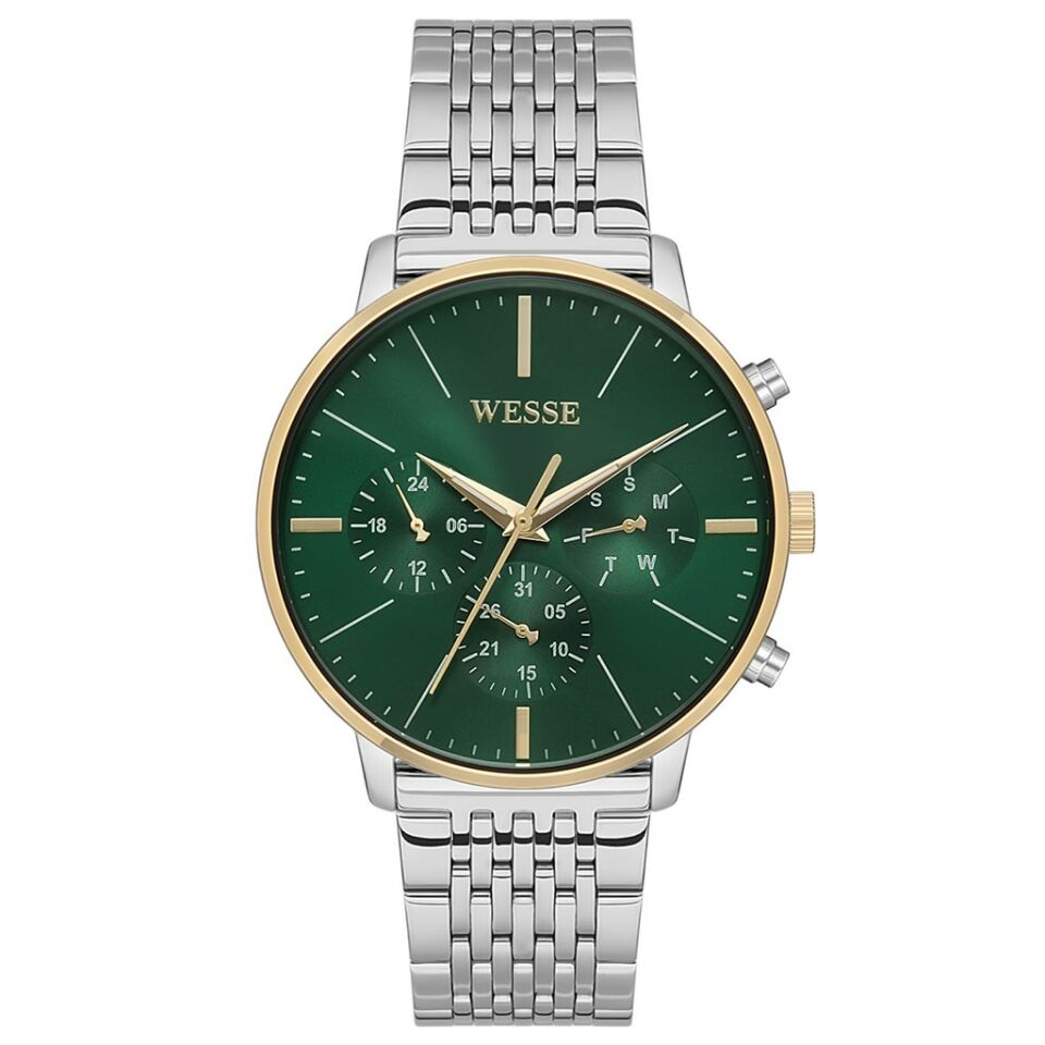 Wesse WWG401105SSA Quartz Çelik Gri Yeşil Kadran 42 Mm Erkek Kol Saati