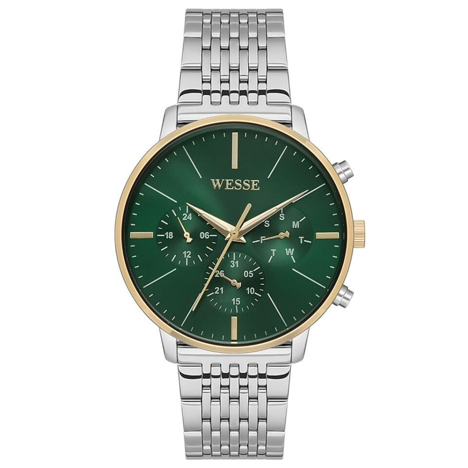 Wesse WWG401105SSA Quartz Çelik Gri Yeşil Kadran 42 Mm Erkek Kol Saati