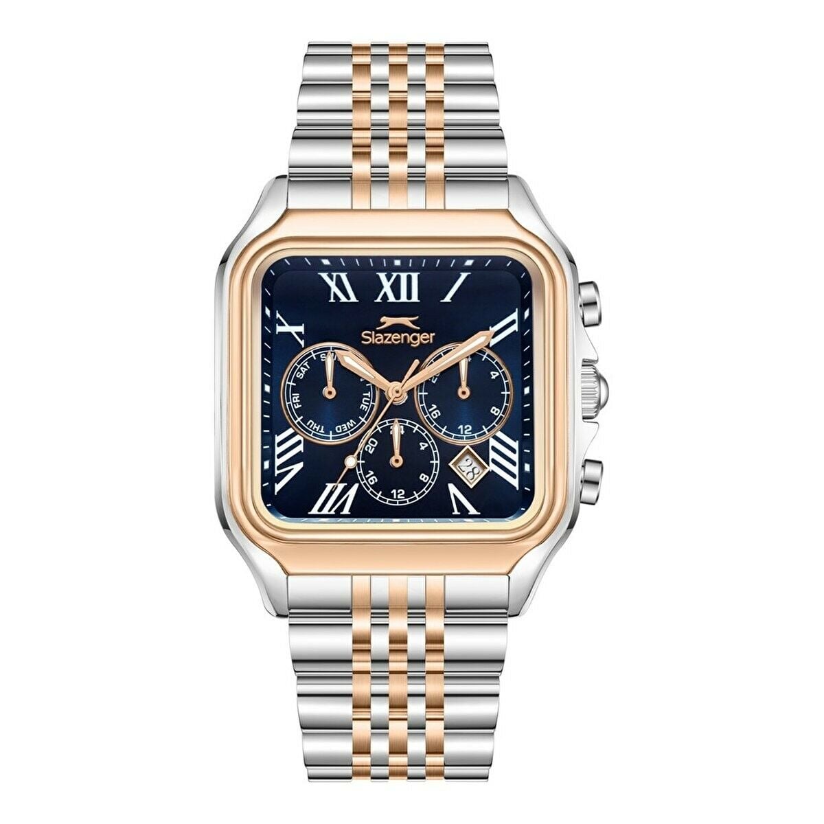 Slazenger SL.09.2547.2.03 Quartz Çelik Gri Rosegold Lacivert Kadran 40 Mm Erkek Kol Saat
