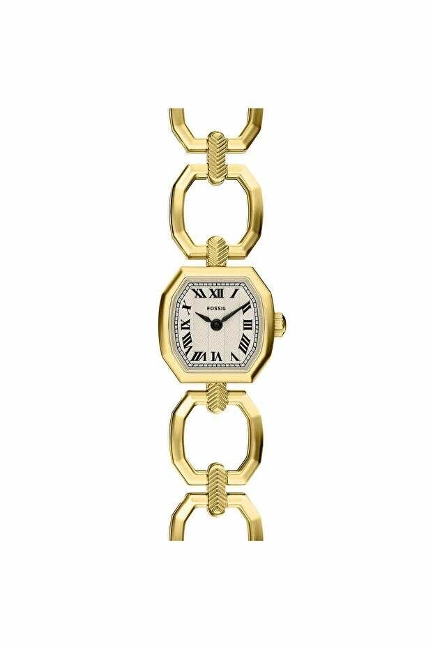 Fossil FES5483 Quartz Çelik Altın Rengi Krem Kadran 20 Mm Kadın Kol Saati
