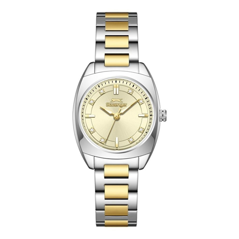 Slazenger SL.09.2597.3.110 Quartz Çelik Gri Sarı 28 Mm Kadın Kol Saati