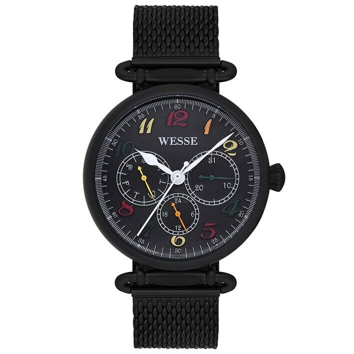 Wesse WWL108101 Quartz 38 Mm Siyah Hasır Kordonlu Kadın Kol Saati