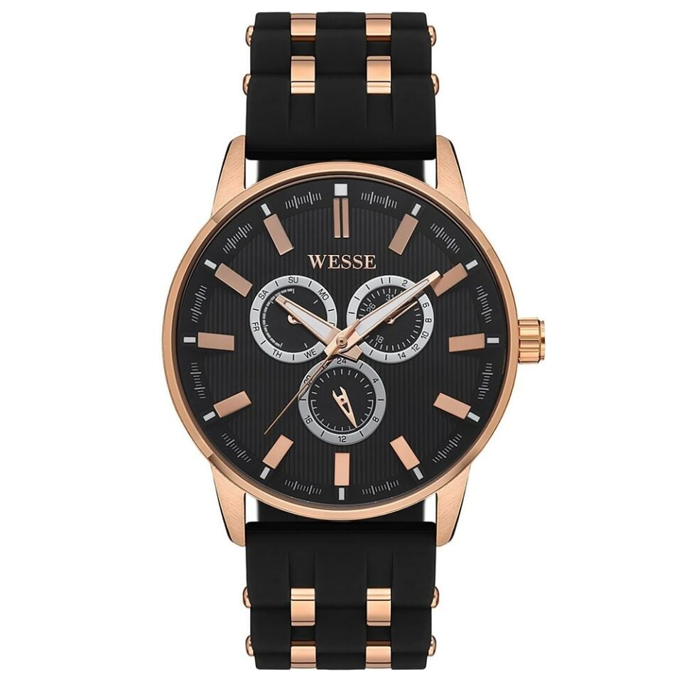 Wesse WWG206702 Quartz Silikon Rose/Siyah 45 Mm Erkek Kol Saati
