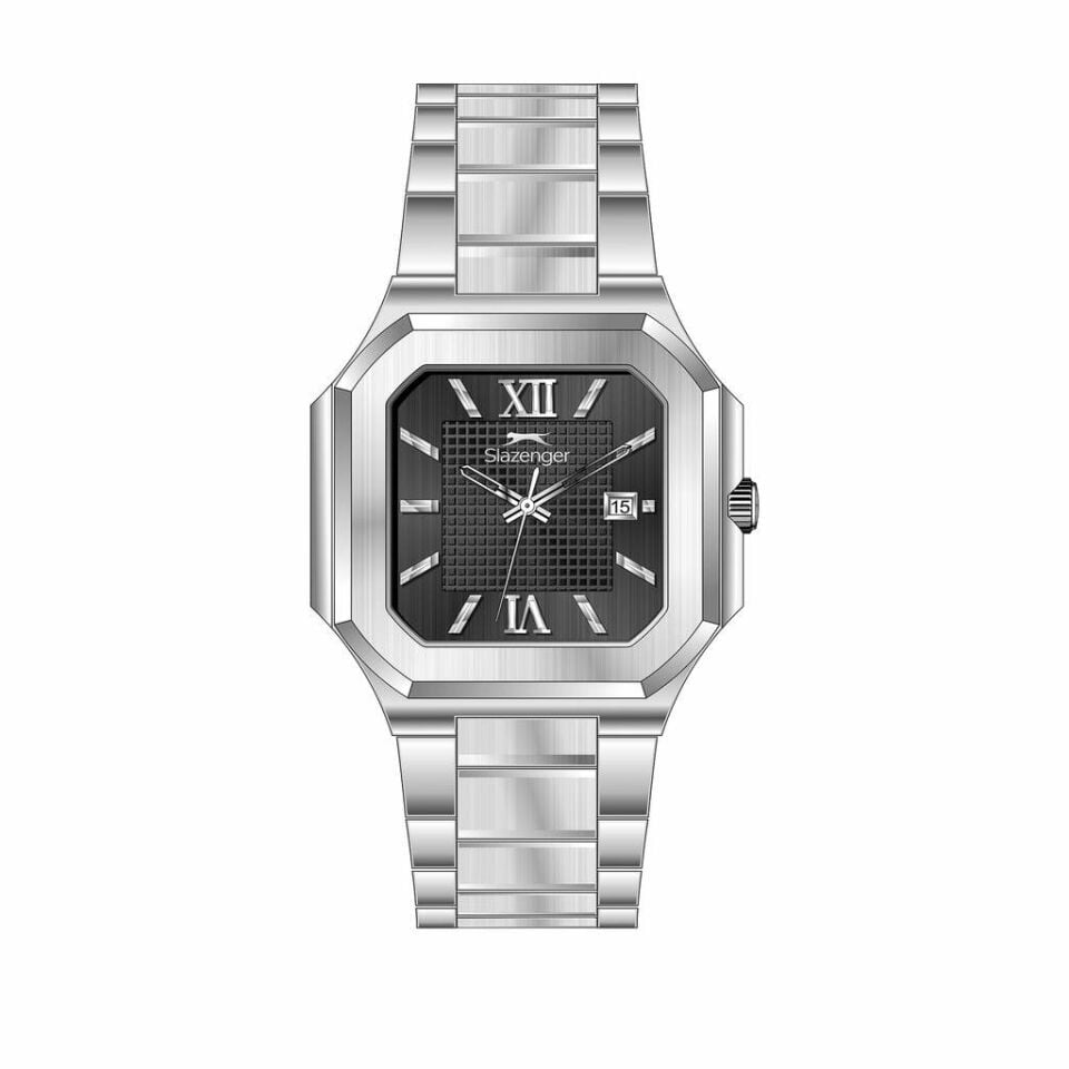 Slazenger SL.09.2654.2.350 Quartz Çelik Gri Siyah Kadran 10 Atm 40 Mm Erkek Kol Saati