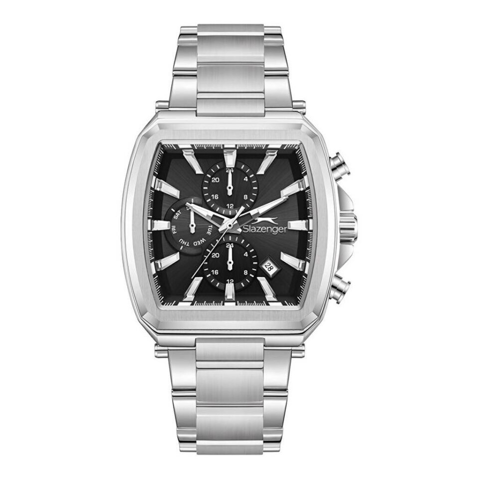 Slazenger SL.09.2650.2.350 Quartz Çelik Gri Siyah Kadran 10 Atm 42 Mm Erkek Kol Saati