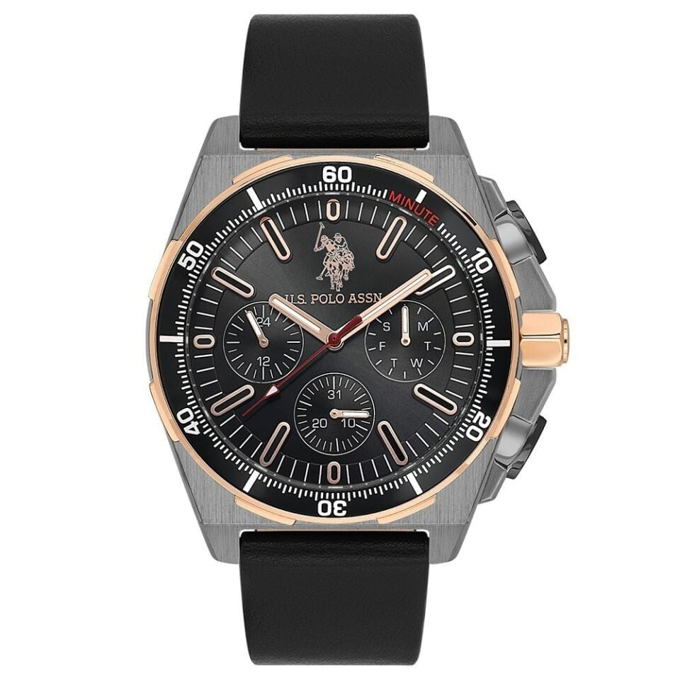 U.s. Polo Assn. USPA1092-03 Quartz Deri Siyah 44 Mm Erkek Kol Saati