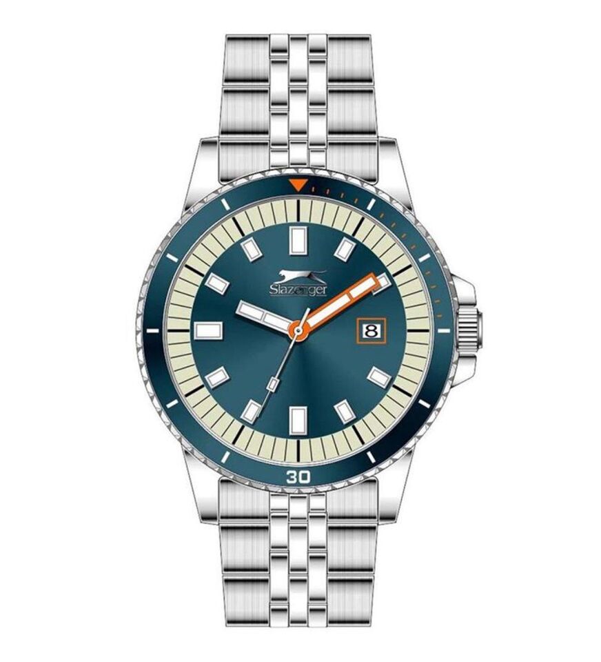 Slazenger SL.09.2205.1.02 Quartz Çelik Gri Yeşil Kadran 45 Mm Erkek Kol Saati