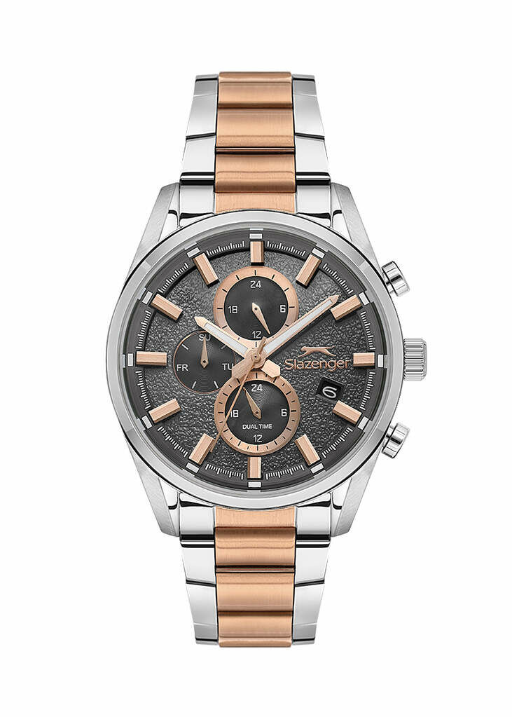 Slazenger SL.09.2515.2.04 Quartz Çelik Rose/Gri Füme Kadran 42 Mm Erkek Kol Saati