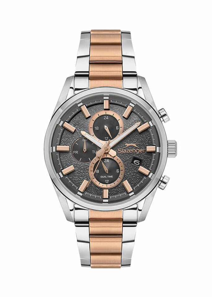 Slazenger SL.09.2515.2.04 Quartz Çelik Rose/Gri Füme Kadran 42 Mm Erkek Kol Saati