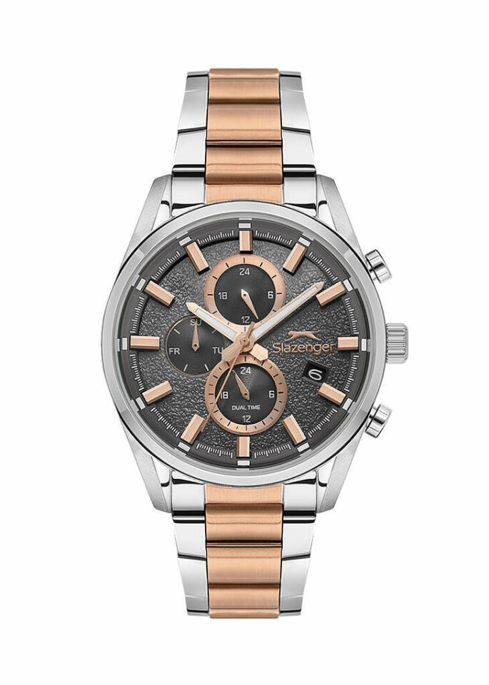 Slazenger SL.09.2515.2.04 Quartz Çelik Rose/Gri Füme Kadran 42 Mm Erkek Kol Saati