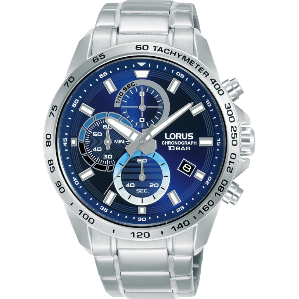 Lorus RM353JX9 Quartz Çelik Gri Lacivert Kadran 10 Atm 43 Mm Erkek Kol Saati