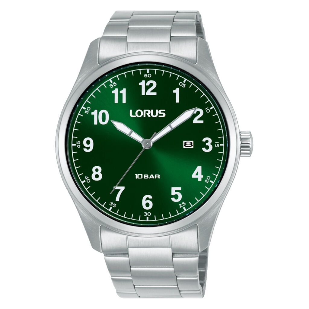 Lorus RH975SX9 Quartz Çelik Gri Yeşil Kadran 10 Atm 42 Mm Erkek Kol Saati