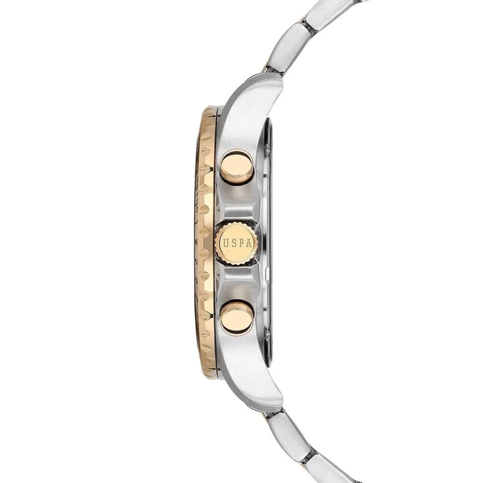 U.s. Polo Assn. USPA1108-05 Quartz Çelik Altın/Gri Siyah Kadran 42 Mm Erkek Kol Saati
