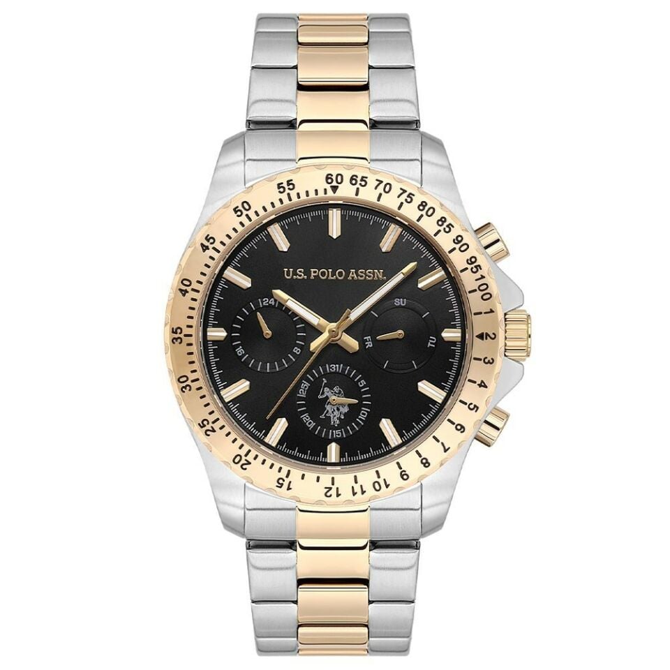U.s. Polo Assn. USPA1108-05 Quartz Çelik Altın/Gri Siyah Kadran 42 Mm Erkek Kol Saati